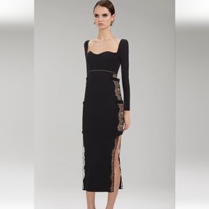 Self Portrait Black Knit Midi Dress- new with tags